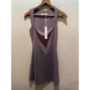 QINSEN Womens Tennis Golf Athletic Dress Square Neck Sleeveless Built in Shorts